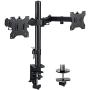 FORGING MOUNT Dual Monitor Desk Stand Mount, Full Motion Adjustable Computer Monitor Arm Mount Fits 13'' to 27'' LCD Screens, VESA 75 100,Each Arm Holds up to 22lbs,with C-Clamp and Grommet Base