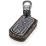 Vitodeco Genuine Leather Smart Key Keyless Remote Entry Fob Case Cover with Key Chain for 2011-2020 Toyota Sienna (6 Buttons, Black)