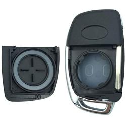 3 Buttons Keyless Entry Remote Shell Case for Hyundai Santa Fe Sonata Replacement Flip Folding Smart Car Key Fob Repair with Uncut Blade