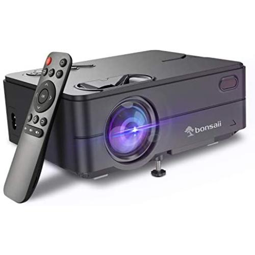 Mini Video Projector, Portable Outdoor Movie Projector 1080P Supported, 4500 Lux LED Phone Projector for Home Theater, Compatible with iPhone, Android, TV Stick, HDMI,USB, PS5, Black