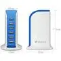 USB Tower Power Adapter 6-Port Smart IC Tech Charging Station with Quick Charge 2.1 for Phone, Tablets, and More (Blue)