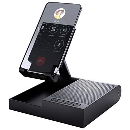 Bluetooth/USB Speakerphone, Wireless Bluetooth Speaker with DSP Noise Reduction, Enhanced Voice Pickup, Phone Stand, 10W Wireless Charger, Conference Speaker for Computer, Phone, Tablet, Home Office