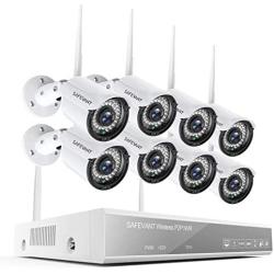 1080P Wireless Security Camera System,SAFEVANT 8 Channel Outdoor Indoor Wireless NVR Systems 8PCS 2MP Home Surveillance IP Cameras Night Vision Motion Detection