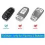 ELOHEI for Audi Key Fob Cover Case,Premium Soft TPU Stripes 360 Degree Full Protection Key Shell Key Case Cover Compatible with Audi A1 A3 Q3 Q7 R8 A6L TT (Green)
