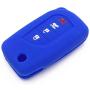 Ezzy Auto Black and Blue Silicone Rubber Key Fob Case Key Covers Key Jacket fit for Toyota Camry Yaris Avalon Corolla Highlander Sequoia Sienna Tundra Tacoma 4Runner Rav4