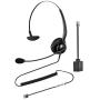 Oppetec Telephone Headset Call Center Headset Single Ear with Noise Cancelling Microphone for Office Work at Home Landline IP Phone