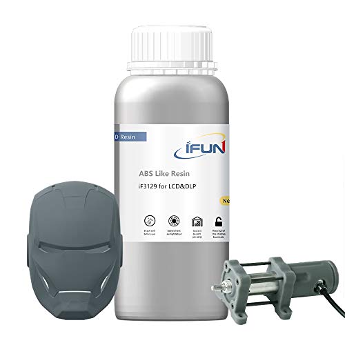 IFUN ABS Like Resin 3D 405nm LCD DLP Printer High Impact High Tough Strength HiTemp Rapid SLA UV 3D Printing Liquid Photopolymer Grey 500ml