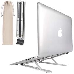 Toenman Upgraded Laptop Stand, Adjustable Aluminum Notebook Stand, Foldable Non-Slip Computer Holder for MacBook Air Pro, Lenovo, Dell, More 10-15.6” Laptops