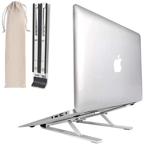 Toenman Upgraded Laptop Stand, Adjustable Aluminum Notebook Stand, Foldable Non-Slip Computer Holder for MacBook Air Pro, Lenovo, Dell, More 10-15.6” Laptops