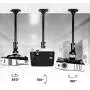 Duronic Projector Mount PB02XL | Bracket Arm Fixing for Ceiling or Wall | 22lbs Capacity | Universal | Heavy Duty | Fittings Included | Rotate 360 °, Swivel 180 °, Tilt 180° for Easy Projection Set-Up