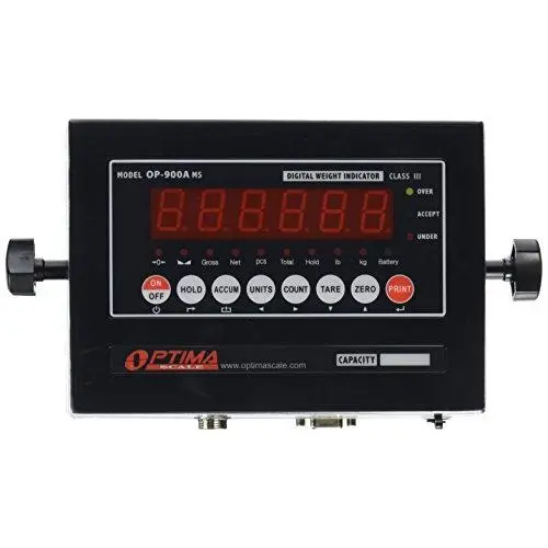 Optima Scales OP-900A-01 NTEP (CC # 09-070A1) Digital Weighing Indicator, IP65, LED, Mild Steel