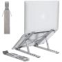 Portable Laptop Stand for Desk - OMOTON LA02 Adjustable Foldable Aluminum Laptop Stand Riser, Compatible with MacBook Air, Macbook Pro, HP, Dell, Lenovo and More (Up to 15.6 inch), Grey