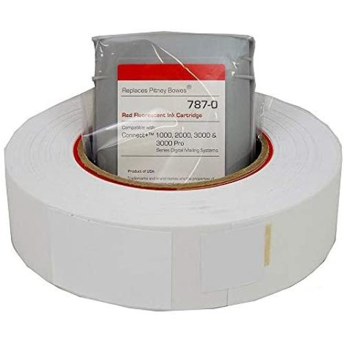 Preferred Postage Supplies PB Compatible 787-0 Red Ink Cartridge Plus Free 613-H Connect Roll SendPro P/Connect+ Series