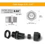 MGI SpeedWare Strain Relief NPT Nylon Cord Grip Cable Glands - 20 Pack (1/2'', Black)