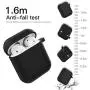CTYBB for Airpod Case,Silicone Airpods Case Cover with Fur Ball Keychain Compatible with Apple Airpods 2/1 (Front LED Visible) Black