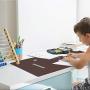 KINGFOM Desk Pad Office Desktop Protector 23.6'' x 11.8'', PU Leather Desk Mat Blotters Organizer with Comfortable Writing Surface (Dark Brown)