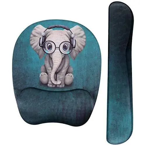 Holilife Keyboard Wrist Rest Pad and Wrist Support Mouse Pad, Ergonomic Design Memory Foam Pad for Pain Relief and Non-Slip Rubber Base Set for Home Office Laptop Computer Gaming, Elephant Holilife Keyboard Wrist Rest Pad and Wrist Support Mouse Pad, Ergonomic Design Memory Foam Pad for Pain Relief and Non-Slip Rubber Base Set for Home Office Laptop Computer Gaming, Elephant