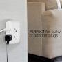 GE Pro 6 Outlet Surge Protector Adapter Spaced Tap, 3-Prong Power Strip, Charging Station, Side Access, White, 43648