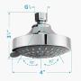 Emoly High Pressure Showerhead, Upgraded Fixed Showerhead (5 Spray Settings), Adjustable Metal Swivel Ball Joint, Multi-Functional Bathroom Showerhead 4 inch High Flow Shower Head
