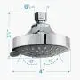 Emoly High Pressure Showerhead, Upgraded Fixed Showerhead (5 Spray Settings), Adjustable Metal Swivel Ball Joint, Multi-Functional Bathroom Showerhead 4 inch High Flow Shower Head