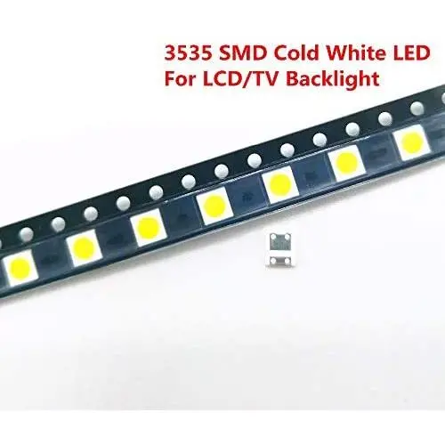 ACHICOO 50/100 Pcs Dio-des TV Backlight 2W 6V / 1W 3V 3535 SMD LED Televisao Cold White Backlit LCD Backlight for TV 2W 6V 100Pieces Electronic Phone Computer Products for Travel/Work