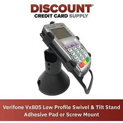 DCCStands Low Swivel and Tilt Verifone Vx805 Terminal Stand, Screw-in and Adhesive