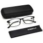 VVDQELLA Blue Light Blocking Glasses, Computer Reading Glasses for UV Protection Anti Eyestrain TR90 Lightweight Frame Women & Men (3.00x)