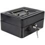 Oumij Cash Box with Combination Lock Safe Metal Money Box for Security Lock Box Digital Safe-Electronic Steel for Home, Business or Travel(Black)