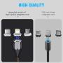 Magnetic Charging Cable 2Pack 6ft and 6Pack Magnet Adapter for Android Mirco USB Type-C Smartphone and iPhone Ipad