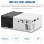 Mini Projector Full HD 1080P LED Projector Home Cinema Theater Indoor/Outdoor Movie Projectors Pocket Projector for Party & Camping Compatible with Laptop/PC/Smartphone/HDMI/VGA/USB/AV(Black + White)