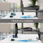 Huanuo Dual Monitor Stand - Height Adjustable Gas Spring Monitor Desk Mount Fits 2 Flat/Curved Computer Screens 15 to 27 Inch, Double Articulating Arms Vesa Bracket with C Clamp, Grommet Mounting