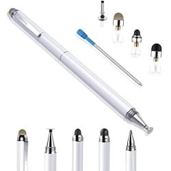 Stylus for Touch Screens - Penyeah DIY [4-in-1] High Sensitivity and Precision Disc Stylus Pen, Universal for iPad, iPhone, Tablets All Capacitive Touch Screens with 4 Replacement Tips - White