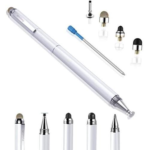 Stylus for Touch Screens - Penyeah DIY [4-in-1] High Sensitivity and Precision Disc Stylus Pen, Universal for iPad, iPhone, Tablets All Capacitive Touch Screens with 4 Replacement Tips - White