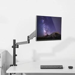 WALI Premium Single LCD Monitor Desk Mount Fully Adjustable Gas Spring Stand for One Screen up to 32 inch, 17.6lbs Weight Capacity (GSDM001), Black