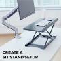 HumanCentric Keyboard and Mouse Stand (Black) – Adjustable Riser for Standing Desks/Desktops and Sit Stand Desks | Lifts Up to 13 inches in Height