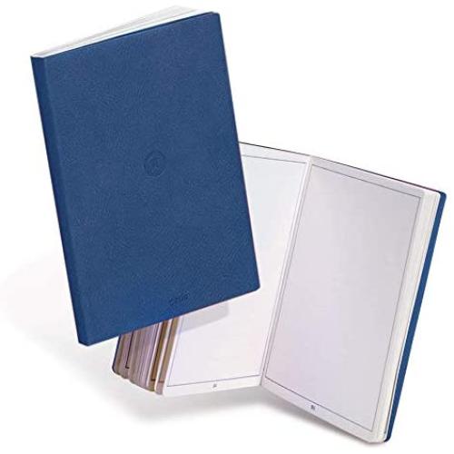 CZUR Drawing or Writing Journal Notebook, PU Leather Peach Velvet Cover,Work with CZUR APP’s OCR (Night Sky Blue)