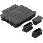 Antrader Furniture Foot Table Chair Legs Blanking End Plastic Rectangle Tube Inserts Threaded End Blanking Caps Protector Black Set of 50 (25 x 12mm)