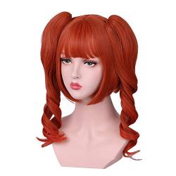 Honcloud Short Bob Wigs with Two Ponytails Air Bang Lolita Cute Cosplay wig Party Hair (orange£