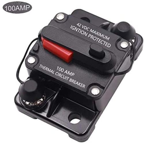 smseace 100A Manual Reset Circuit Breaker 12V-48V DC Waterproof Protect Electrical Equipment Multiple Current Options Circuit Breaker 5i-958Y-100A