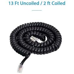 Phone Cord Landline,SHONCO 2 Pack 4M 13Ft Telephone Cord,Phone Cord,Phone Cords for landline with Standard RJ9 4P4C Plugs,Black
