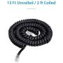 Phone Cord Landline,SHONCO 2 Pack 4M 13Ft Telephone Cord,Phone Cord,Phone Cords for landline with Standard RJ9 4P4C Plugs,Black