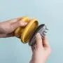 Spa Massage Hair Comb Handheld Silicone Scalp Shampoo Massage Brush Shower Bath Comb Hairbrush Soft Styling Tool (Yellow)