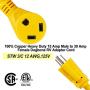 Epicord RV Power Cord Dogbone RV Power Adapter with Handle 12'' 12AWG/3 Cord (15M30F)