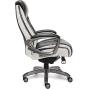 Serta 44942 Executive Office Chair with Smart Layers Technology | Leather and Mesh Ergonomic with Contoured Lumbar and ComfortCoils | Black & White