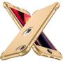 ORETECH Designed for iPhone SE 2020 Case with[2 x Tempered Glass Screen Protector] 360° Full Body Protection Cover Hard PC Soft Rubber Silicone for iPhone SE 2nd Generation (2020)-4.7- Gold