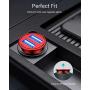 [2-Packs] Cigarette Lighter USB Charger, All Metal Mini Car Charger Adapter 4.8A Fast USB Car Charger 2 Port Flush Fit Compatible with iPhone 12/11pro/x/7/6s, iPad Air 2/Mini 3, Galaxy S10/S9/S8-Red