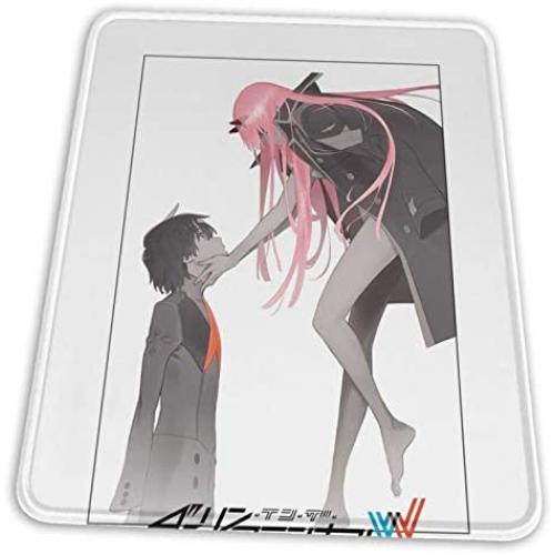 Darling in The Franxx Hiro and Zero Two Logo Graphic Electronic Sports Office Gaming Learning Rubber Non-Slip Mouse Pad