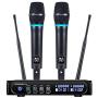 Kithouse S9 UHF Rechargeable Wireless Microphone System Karaoke Microphone Wireless Mic Cordless Dual with Bluetooth Receiver Box + Volume Control ECHO for Karaoke Singing Speech Meeting Church, 200FT
