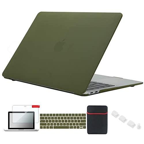 Se7enline MacBook Pro 13 inch Case Compatible with MacBook Pro 13.3 inch A1706/A1989/A2159 with Touch Bar 2016/2017/2018/2019 Keyboard Cover, Laptop Sleeve, Screen Protector, Dust Plug, Avocado Green