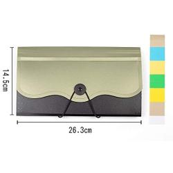 Receipt Organizer for Business,School,Office,Bank,Accordian File Folder for Check,Bill,Invoice,13 Pockets Expanding File Organizer(Green)